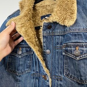 GAP Blue Jean Jacket with Tan Collar
